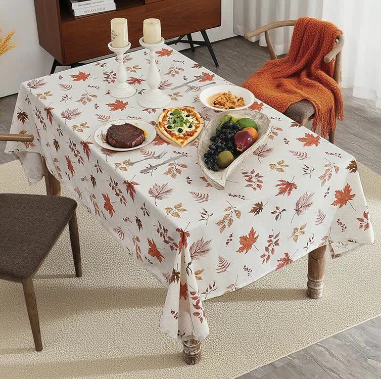 Innovative Ownkoti Harvest Maple Leaf Waterproof Tablecloth High-Quality