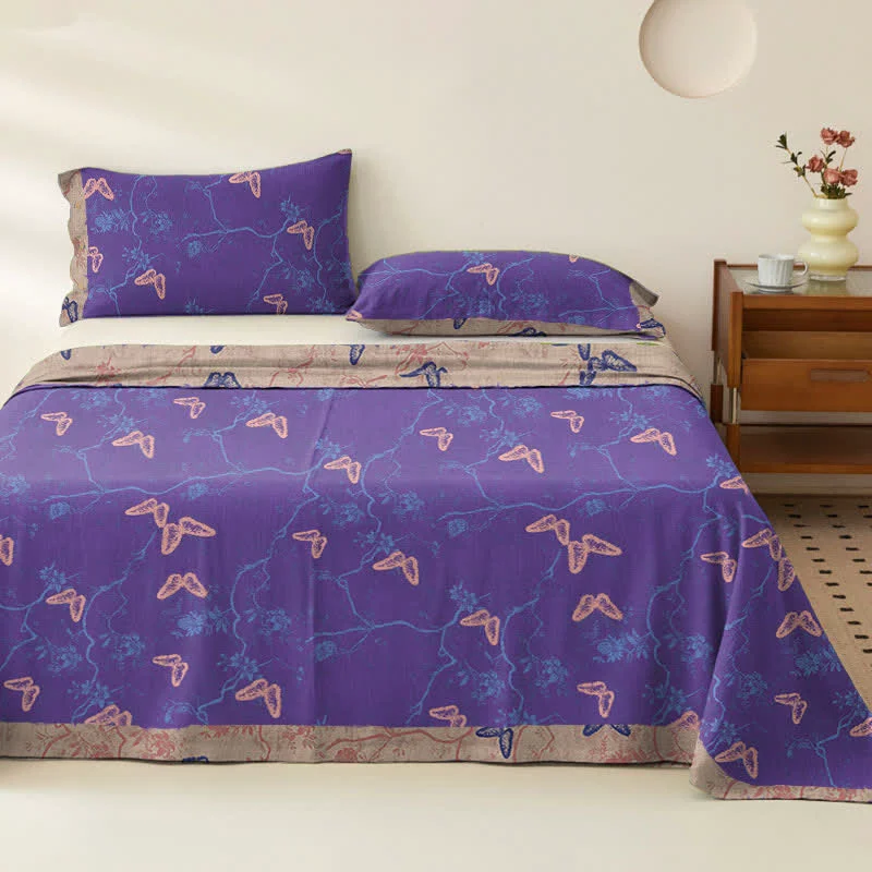 Exceptional Ownkoti Nature-inspired Butterfly Cotton Sheet Bedspread Safe