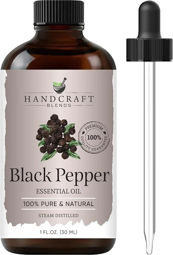 Trusted Handcraft Blends Black Pepper Essential Oil – 1 Fl Oz – Pure and Natural – Elegant