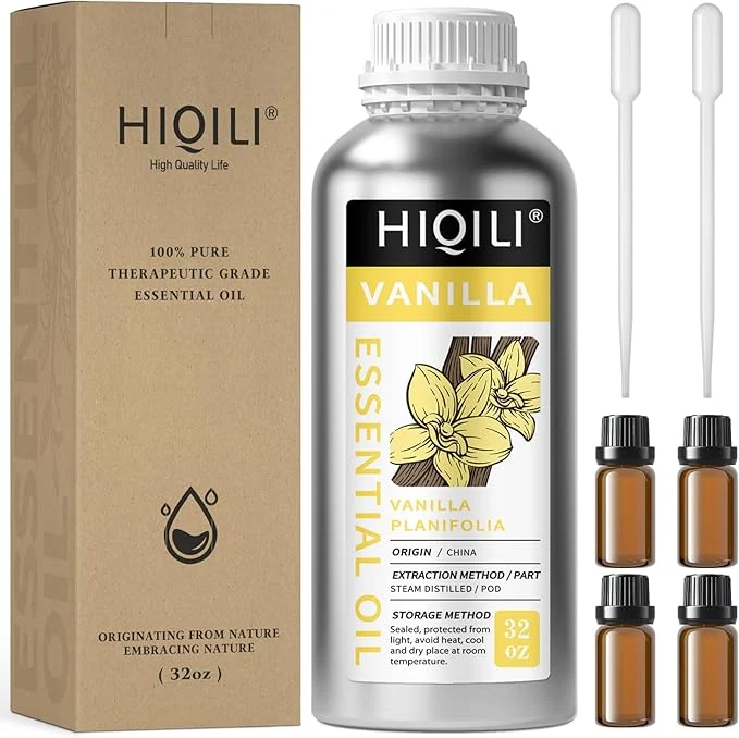 Practical HIQILI 32 Ounces Vanilla Essential Oil Strong Fragrance Relaxed