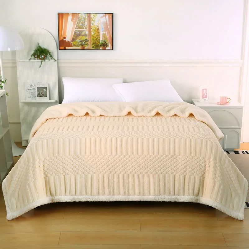 Superior Ownkoti Solid Color Textured Fleece Throw Blanket Eco-Friendly