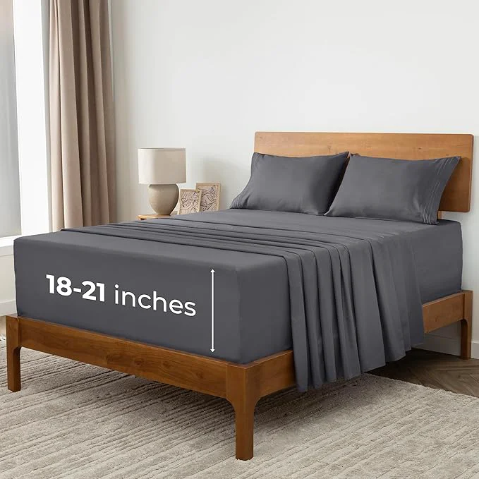 Green Mellanni Extra Deep Queen Sheets – 4 PC Iconic Collection Bedding – Hotel Luxury Ultra Soft Cooling Bed Sheets – Wrinkle Fade Stain Resistant Queen Gray Elite