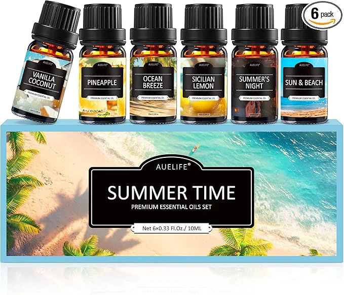 Fine Summer Essential Oils for Diffusers for Home 6X10ml Fragrance Oils Set Top-Quality