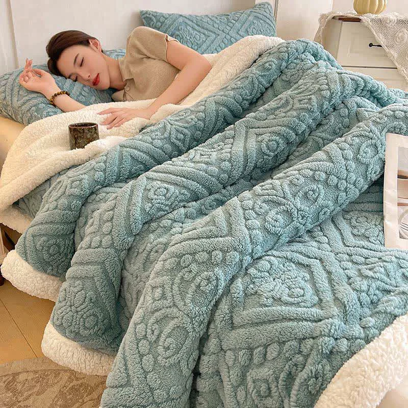 Traditional Ownkoti Plush Floral Sherpa Fleece Warm Blanket Smart