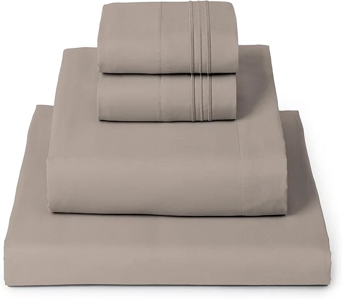 Optimized Mellanni King Sheets Set – 4 PC Iconic Collection Bedding – Hotel Luxury Extra Soft Cooling Bed Sheets – Wrinkle Fade Stain Resistant King Tan Outstanding