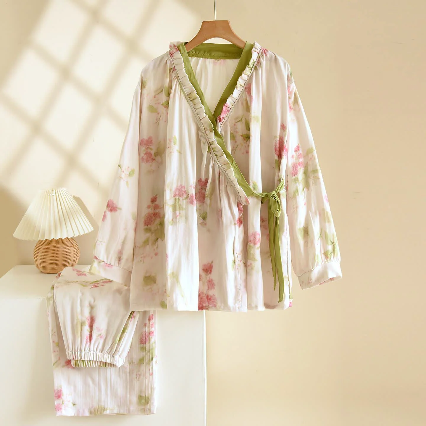 Authentic Ownkoti Ink Peony Kimono Loungewear Set Elite