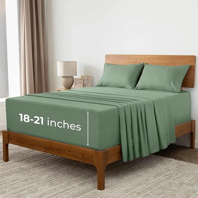 High-Performance Mellanni Extra Deep Full Sheets – 4 PC Iconic Collection Bedding – Hotel Luxury Ultra Soft Cooling Bed Sheets – Wrinkle Fade Stain Resistant Full Sage Functional
