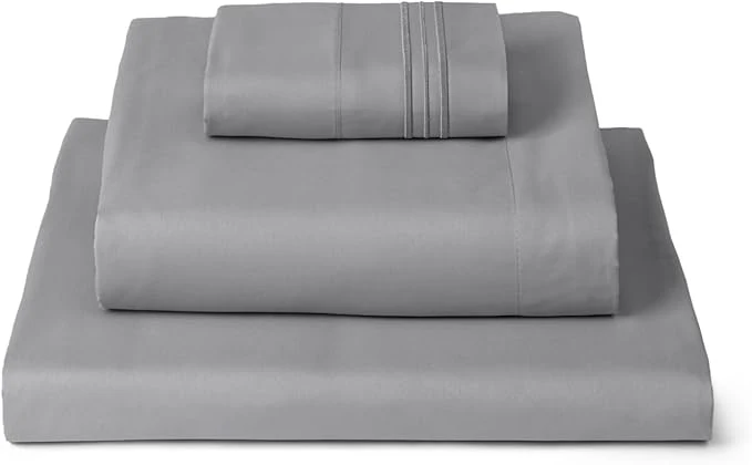 Elite Mellanni Twin XL Sheets Set – 3 PC Iconic Collection Bedding – Hotel Luxury Extra Soft Cooling Bed Sheets – Wrinkle Fade Stain Resistant Twin Extra Long Light Gray Artisan