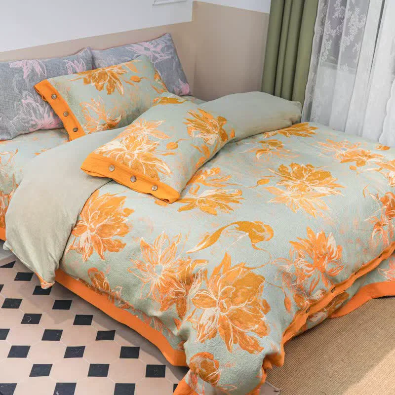 Safe Ownkoti Dahlia Cotton Gauze Bedding Set 4PCS Verified