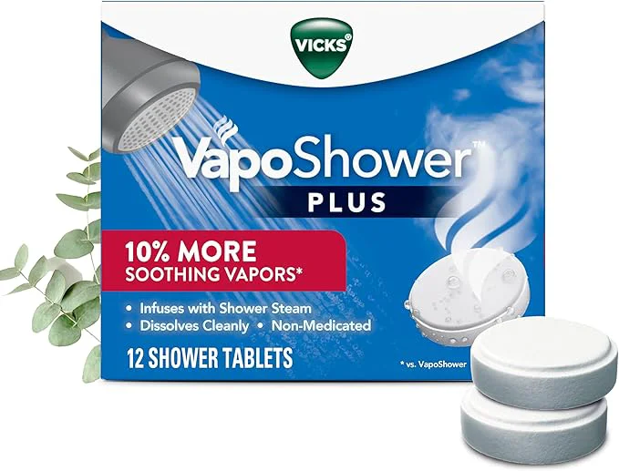 Healthy Vicks VapoShower Plus Shower Steamers Eucalyptus Shower Steamer Menthol Breathable
