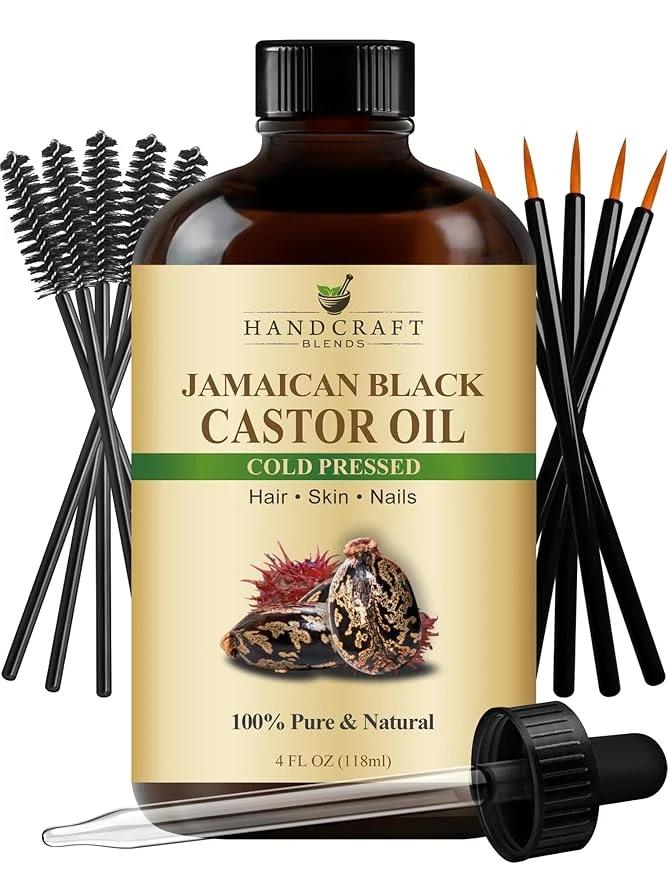 Proven Handcraft Blends Cold-Pressed Jamaican Black Castor Oil 4 Fl Oz Glass Bottle Next-Generation
