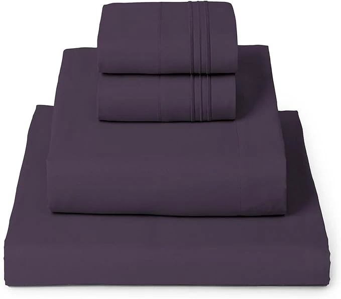 High-Quality Mellanni Full Sheets Set – 4 PC Iconic Collection Bedding – Hotel Luxury Extra Soft Cooling Bed Sheets – Wrinkle Fade Stain Resistant Full Purple Trendy