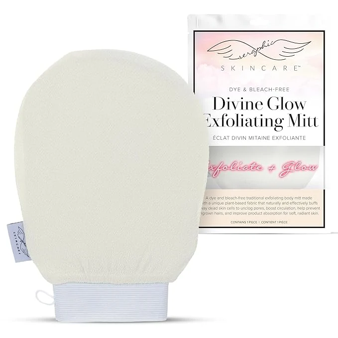 Carefully Designed Seraphic Skincare Divine Glow Exfoliating Mitt – Bleach- Vegan Unique