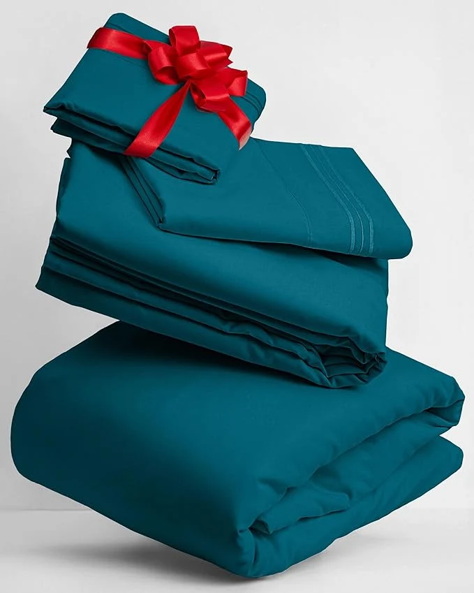 Solid Mellanni Twin Sheets Set – 3 PC Iconic Collection Bedding – Hotel Luxury Extra Soft Cooling Bed Sheets – Wrinkle Fade Stain Resistant Twin Teal Reliable