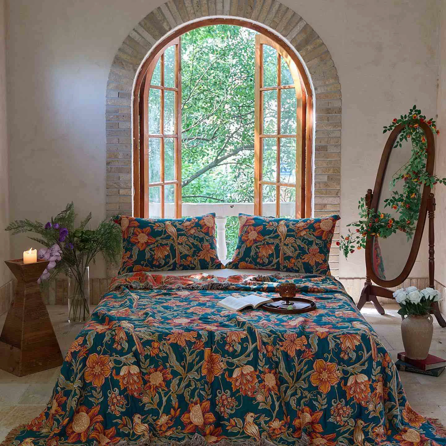 Outstanding Ownkoti Luxurious Floral Cotton Tassel Quilt Optimized