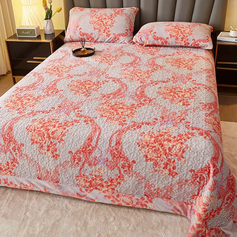 Artisan Ownkoti Vintage Floral Quilted Plush Coverlet Healthy