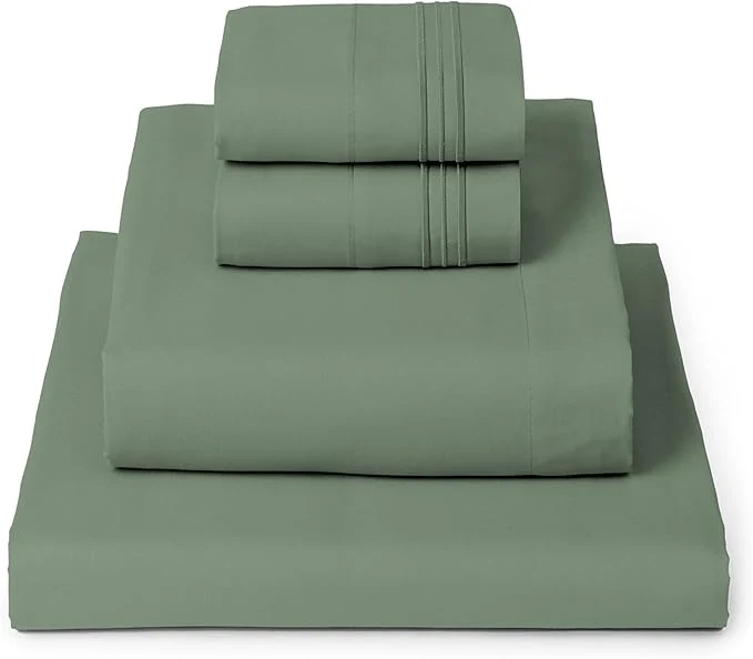 Premium Mellanni Full Sheets Set – 4 PC Iconic Collection Bedding – Hotel Luxury Extra Soft Cooling Bed Sheets – Wrinkle Fade Stain Resistant Full Sage High-Performance