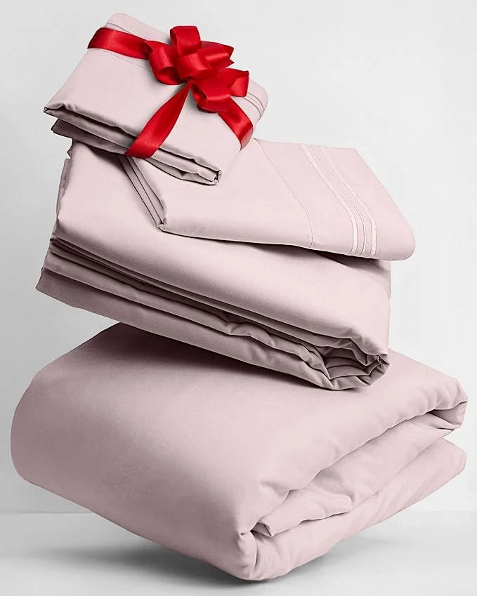 Modern Mellanni Twin Sheets Set – 3 PC Iconic Collection Bedding – Hotel Luxury Extra Soft Cooling Bed Sheets – Wrinkle Fade Stain Resistant Twin Blush Pink Expertly Made