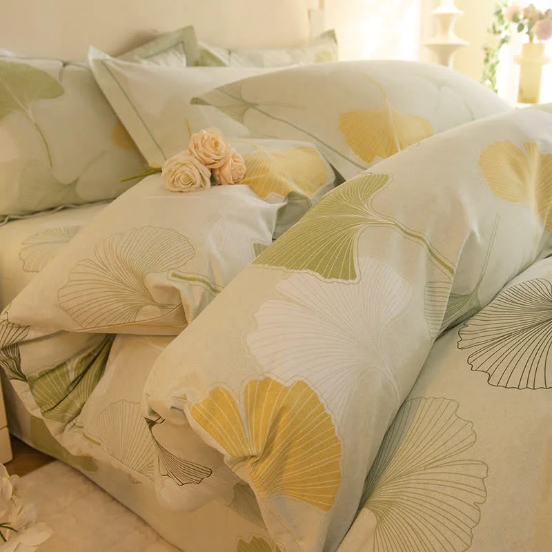 Next-Generation Ownkoti Fresh Ginkgo Cotton Bedding Set 4PCS Efficient