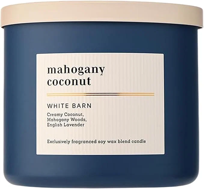 Fashionable Bath Body Works 3-Wick Candle Mahogany Coconut Candle Strong Throw Top-Quality