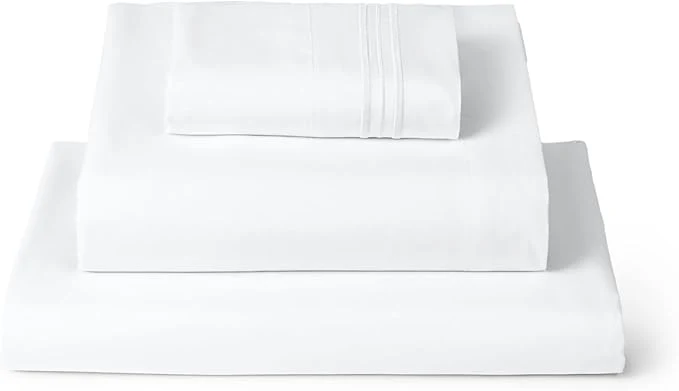 Environmentally Friendly Mellanni Twin XL Sheets Set – 3 PC Iconic Collection Bedding – Hotel Luxury Extra Soft Cooling Bed Sheets – Wrinkle Fade Stain Resistant Twin Extra Long White Advanced