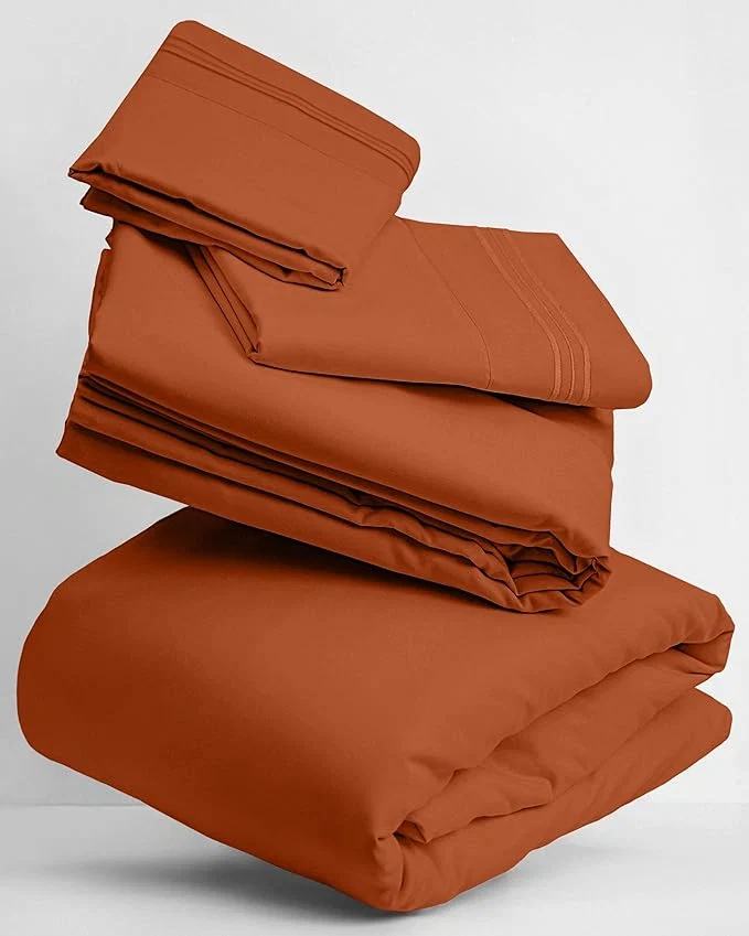 Innovative Mellanni Twin XL Sheets Set – 3 PC Iconic Collection Bedding – Hotel Luxury Extra Soft Cooling Bed Sheets – Wrinkle Fade Stain Resistant Twin Extra Long Terracotta Premium