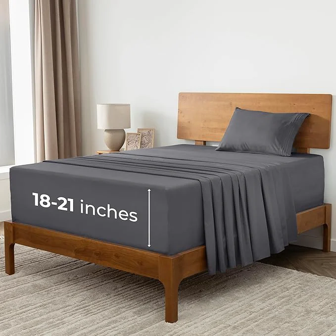 Easy-to-Use Mellanni Extra Deep Twin XL Sheets – 3 PC Iconic Collection Bedding – Hotel Luxury Ultra Soft Cooling Bed Sheets – Wrinkle Fade Stain Resistant Twin Extra Long Gray Specialty