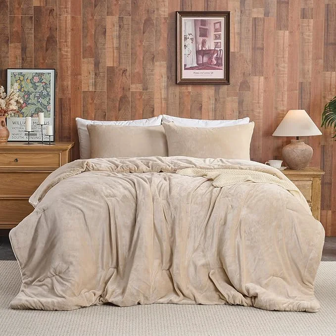 Responsible Wajade Queen Size Comforter Set- 3 Pieces Khaki Bed in A Bag for All Seasons Bedding Set with 1 Comforters and 2 Pillowcases All Seasons Excellent