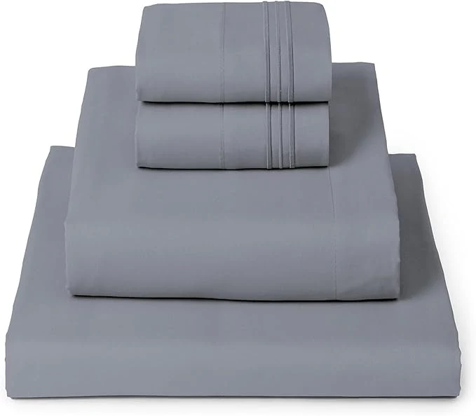 Fashionable Mellanni Queen Sheets Set – 4 PC Iconic Collection Bedding – Hotel Luxury Extra Soft Cooling Bed Sheets – Wrinkle Fade Stain Resistant Queen Mineral Gray