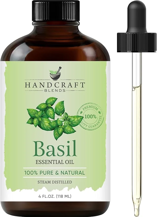 Certified Handcraft Blends Basil Essential Oil – Huge 4 Fl Oz – Pure and Natural – Traditional