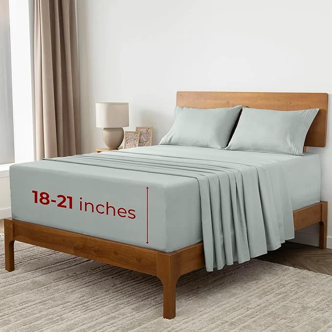 Quality Mellanni Extra Deep Queen Sheets – 4 PC Iconic Collection Bedding – Hotel Luxury Ultra Soft Cooling Bed Sheets – Wrinkle Fade Stain Resistant Queen Spa Mint Lightweight