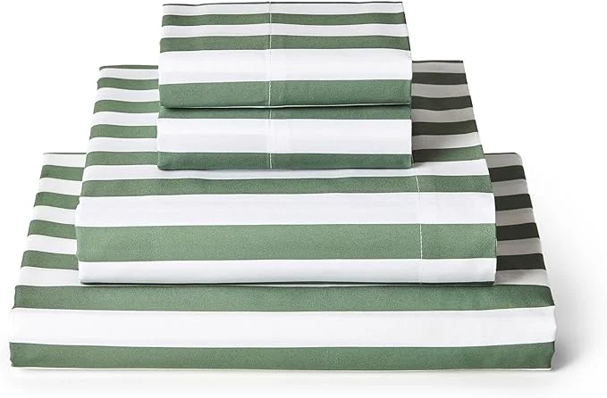 Effective Mellanni Full Sheets Set – 4 PC Iconic Collection Bedding – Hotel Luxury Extra Soft Cooling Bed Sheets – Wrinkle Fade Stain Resistant Full Oxford Stripe Sage Durable