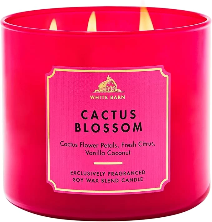 Solid Bath Body Works Cactus Blossom 3-Wick Candle Comfortable