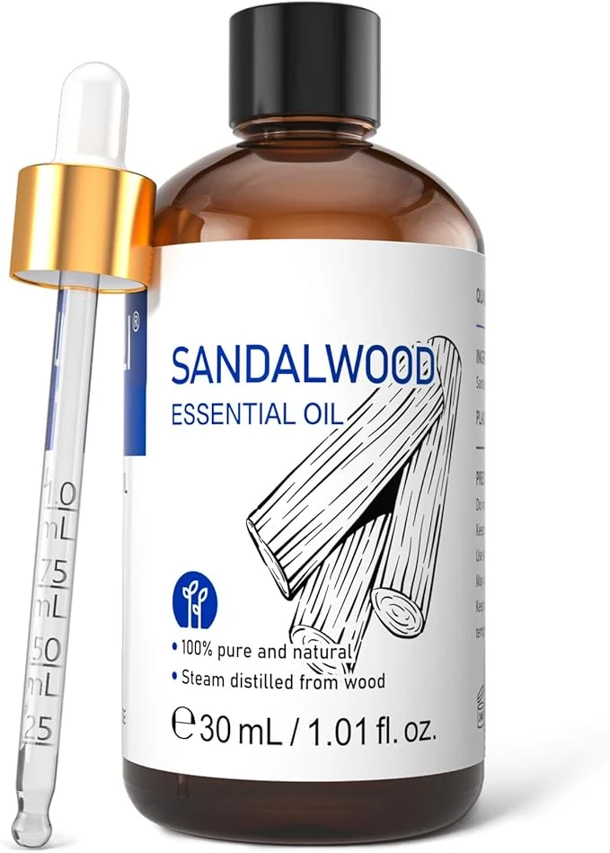 Exclusive HIQILI Sandalwood Essential Oils 1 Fl Oz Pure Natural Therapeutic Grade Lightweight