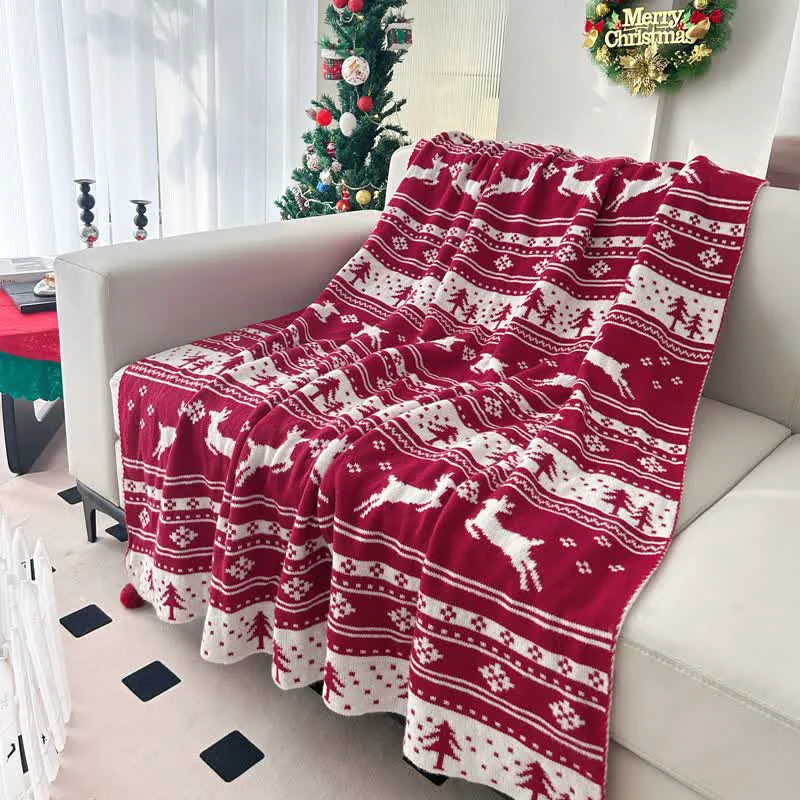 Reliable Ownkoti Christmas Inspired Knitted Throw Blanket Green