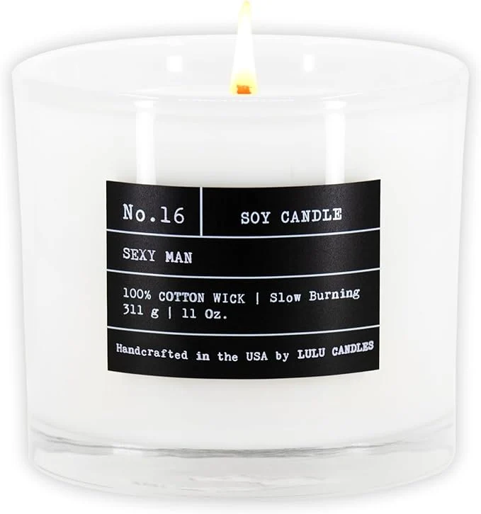 Expertly Made Lulu Candles Sexy Man Luxury Scented Soy Jar Candle Hand Poured in The USA Fashionable