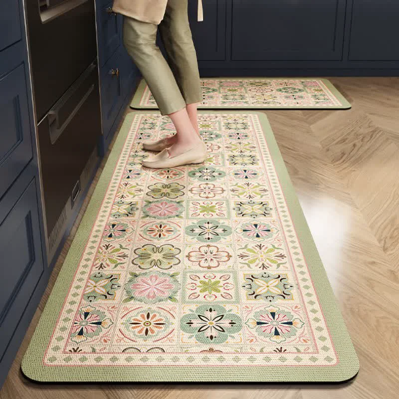 Breathable Ownkoti Geometric Pattern Absorbent Kitchen Rug Healthy