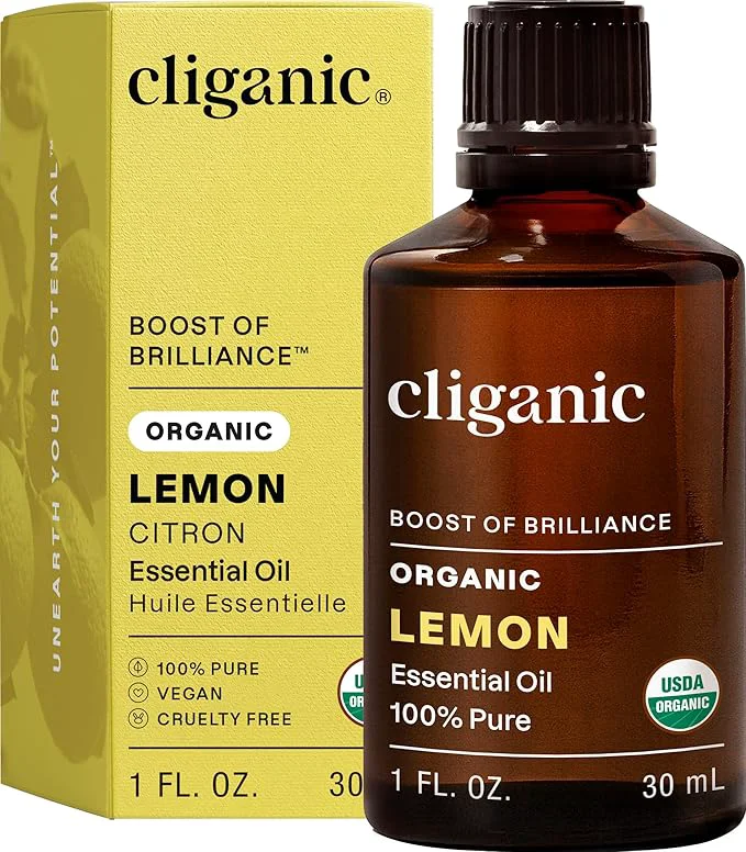 Lightweight Cliganic USDA Organic Lemon Essential Oil Quality