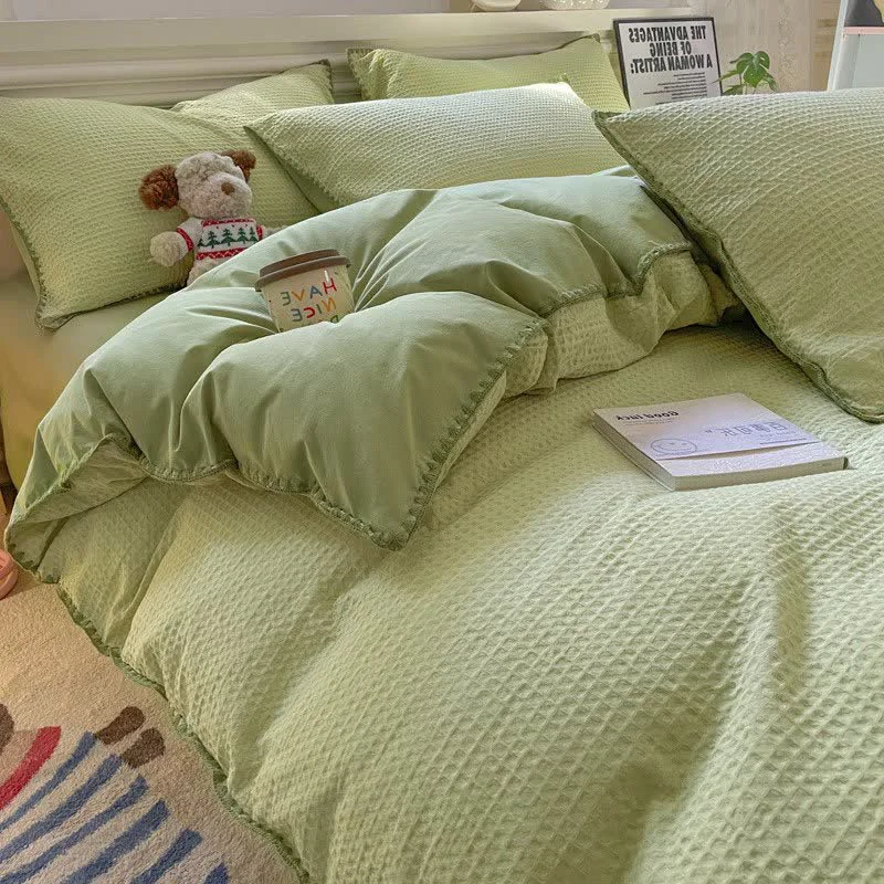 Casual Ownkoti Waffle Textured Pure Cotton Bedding Smooth