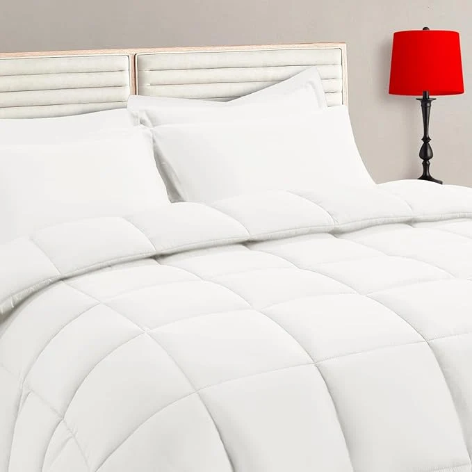 Safe TAIMIT Ivory King Comforter Set – 7 Pieces Bed in a Bag Bedding Sets with All Season Soft Quilted Warm Fluffy Comforter Flat Sheet Fitted Sheet 2 Pillow Shams 2 Pillowcases Eco-Friendly