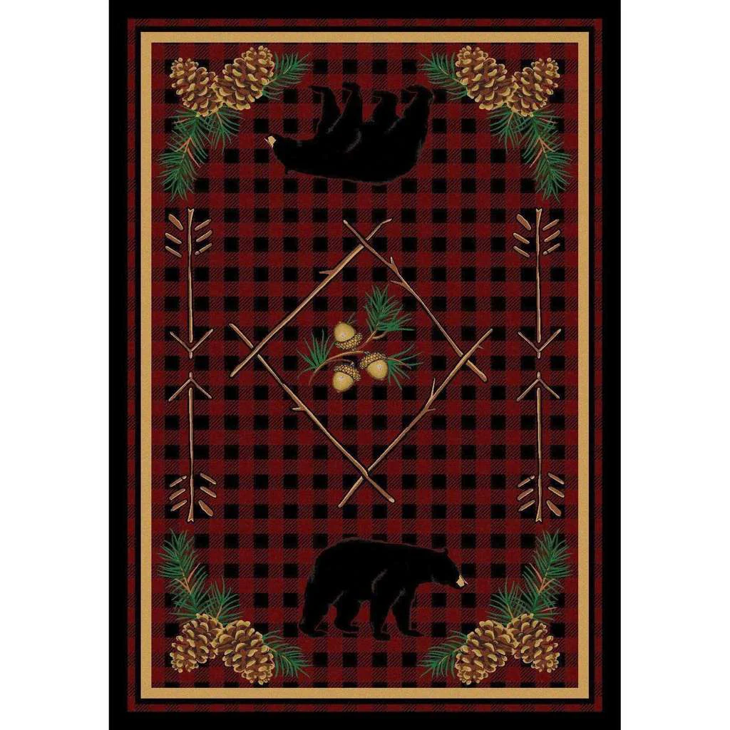 Secure Forest Depth Rug – Red Modern