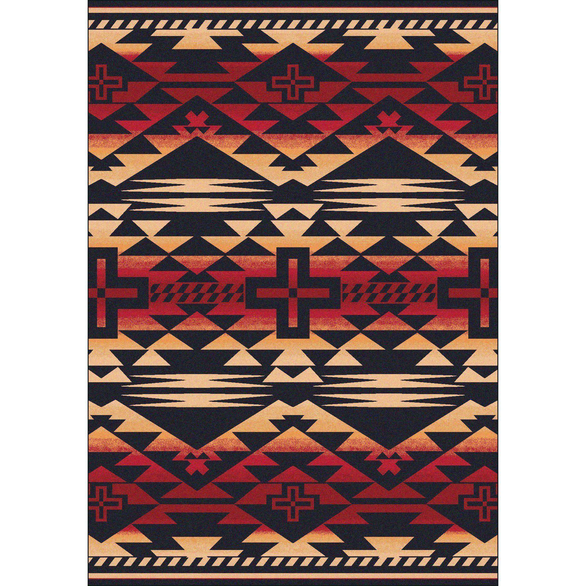 Official Rustic Crucifix Rug – Burnt Red Top-Quality