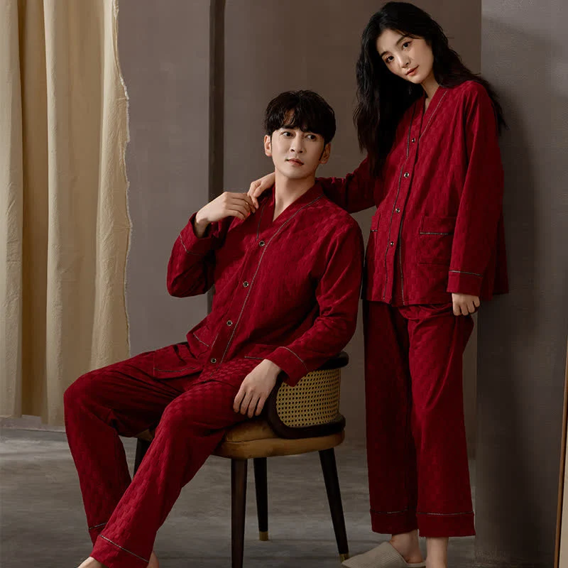 Carefully Designed Ownkoti Plaid Couple Matching Cotton Pajama Set Fast