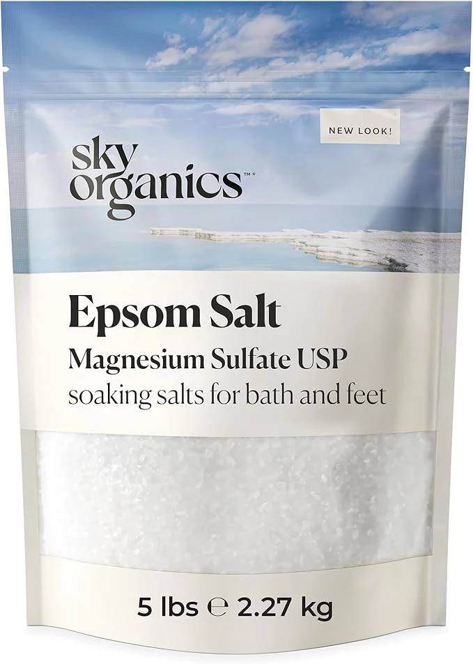 Verified Sky Organics – Epsom Salt Bath Soak 5 lbs – Magnesium Sulfate USP – Pure Reusable