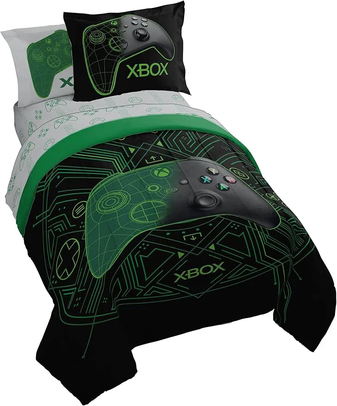Safe Jay Franco Kids Comforter Set Includes Sheets and Pillow Covers – Soft and Cozy Bed Set for Stylish Room Decor Licensed Product White – Xbox 7 Piece Full Innovative