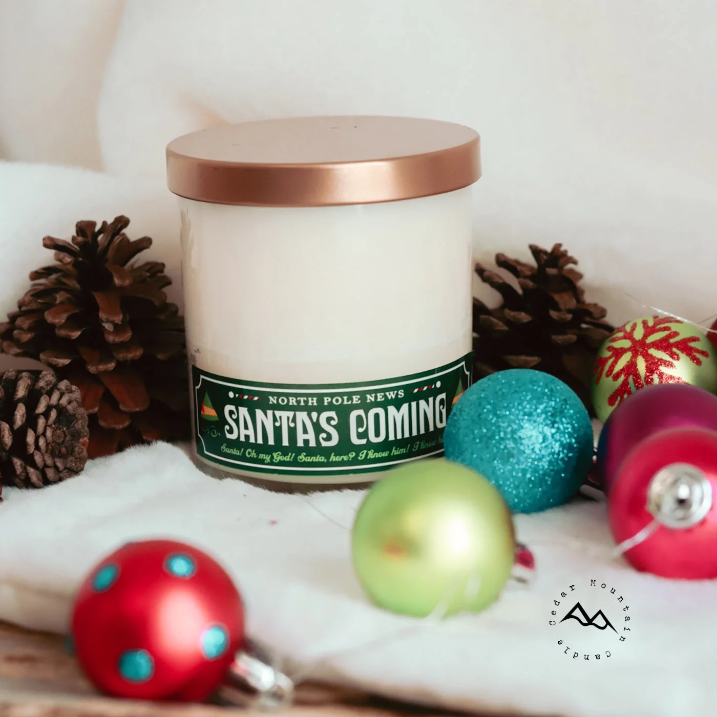 Premium Material Elf Santa 39 s Coming 9 oz Jar Soy Candle – Winter Scents Professional
