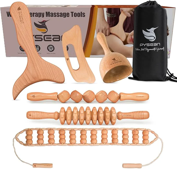 Proven 6 in 1 Wood Therapy Massage Tool Set World-Class