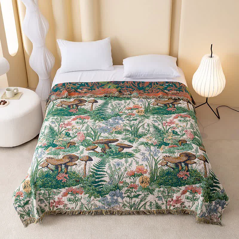 Responsible Ownkoti Mushroom Forest Cotton Gauze Tassel Quilt Next-Generation