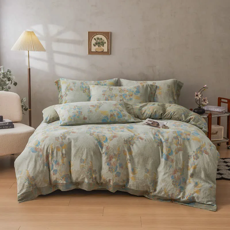 Practical Ownkoti Refresh Botanical Cotton Bedding Set 4PCS Outstanding