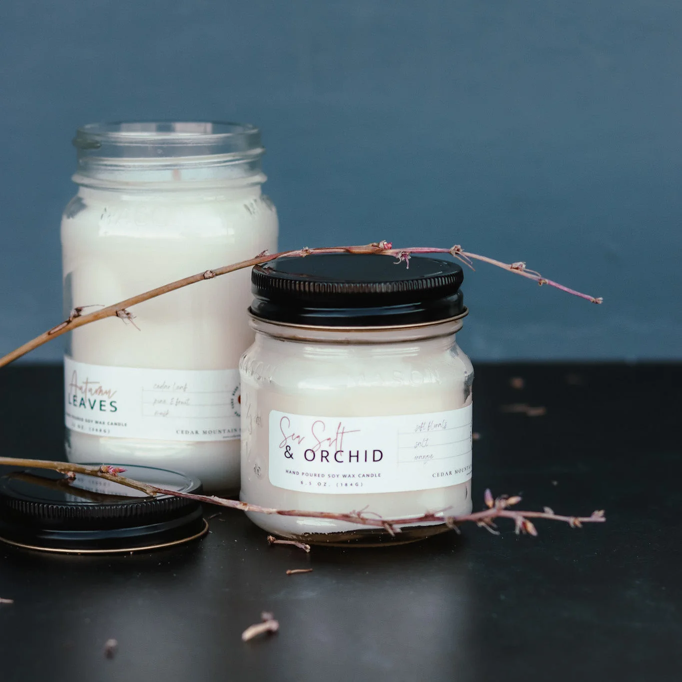 Casual Mason Jar Soy Candle – Choose Size and Scent Green